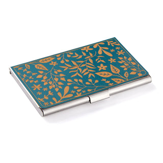 Floral Card Case Blue