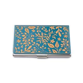 Floral Card Case Blue